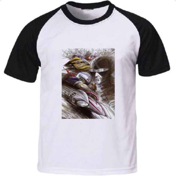 Camiseta Raglan Corredor X e Speed Racer Grafite Arte