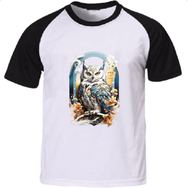 Camiseta Raglan Coruja do gelo