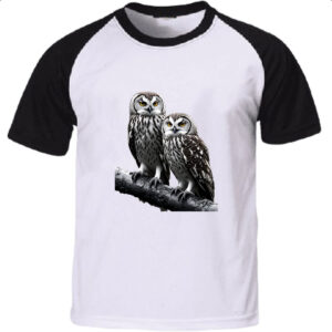 Camiseta Raglan Corujas da neve