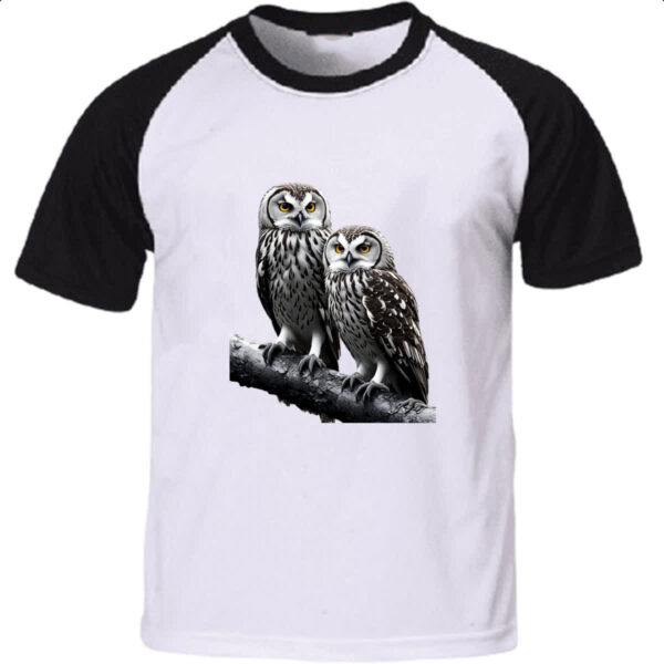 Camiseta Raglan Corujas da neve