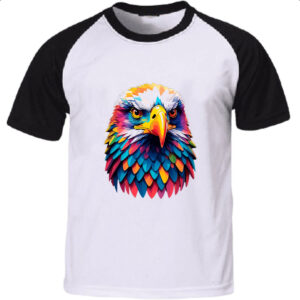 Camiseta Raglan Aguia colorida color art