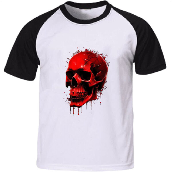 Camiseta Raglan Cranio em sangue