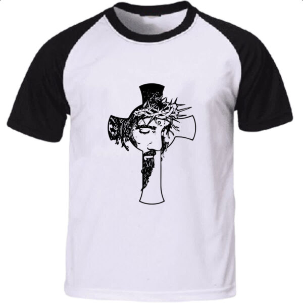 Camiseta Raglan Cruz - Jesus