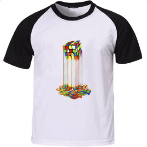 Camiseta Raglan Cubo magico derretendo