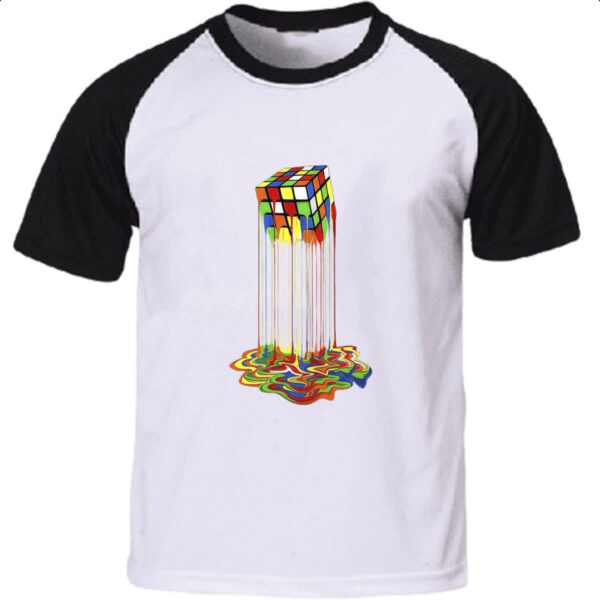 Camiseta Raglan Cubo magico derretendo