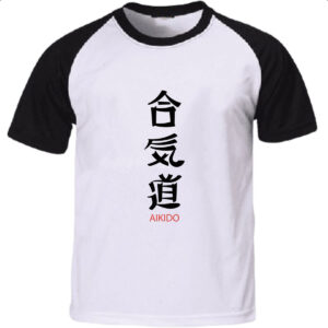 Camiseta Raglan Aikido letras Japao