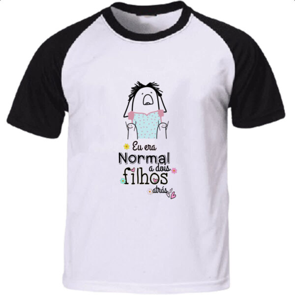 Camiseta Raglan Dias das mae Flork normal a dois filhos atras