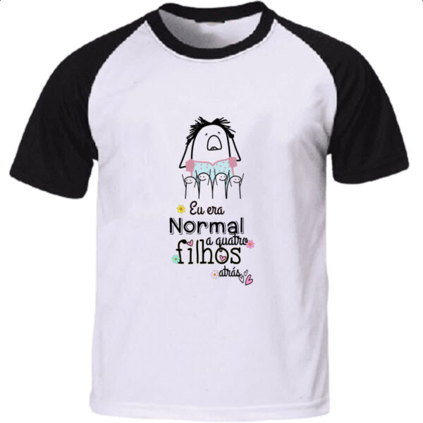 Camiseta Raglan Dias das mae Flork normal a quatro filho atras