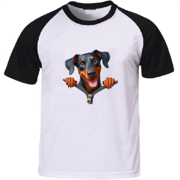 Camiseta Raglan Dobermann no Ziper
