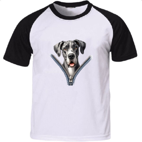 Camiseta Raglan Dog Alemao no Ziper