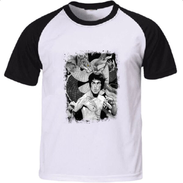 Camiseta Raglan Dragao Bruce Lee