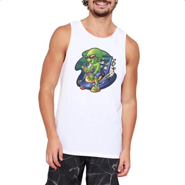 Camiseta Regata Alien relaxando de ferias - Imagem 2