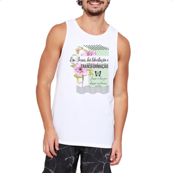 Camiseta Regata Em Jesus ha libertacao - Imagem 2