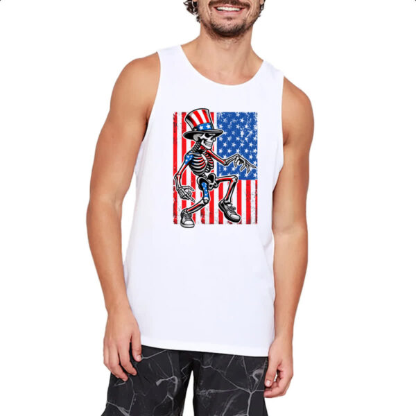 Camiseta Regata Esqueleto Estados Unidos Vintage - Imagem 2