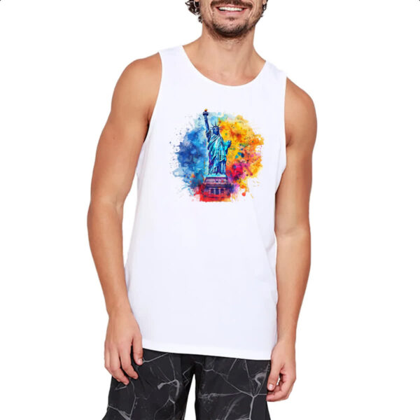 Camiseta Regata Estatua liberdade watercolor - Imagem 2