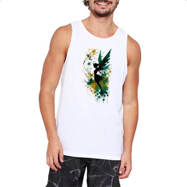 Camiseta Regata Fada da floresta silhueta splash - Imagem 2