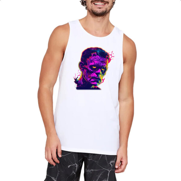 Camiseta Regata Frankstein Neon Art Face - Imagem 2