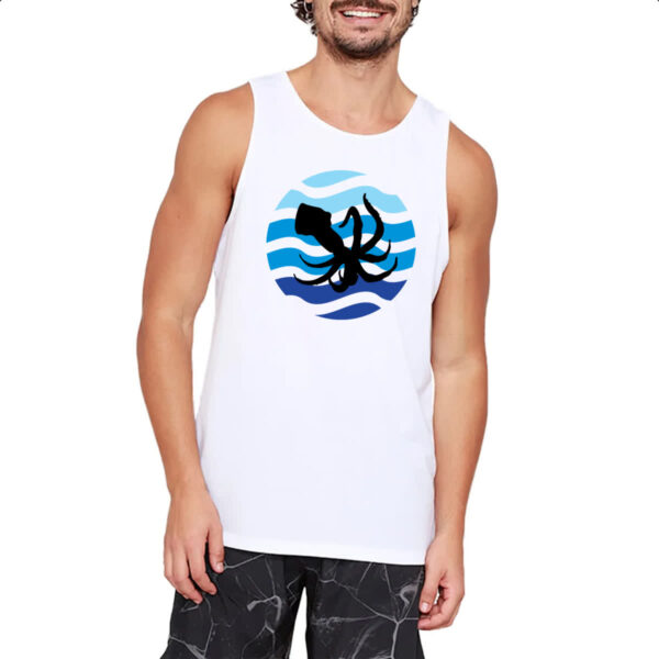 Camiseta Regata Animais marinhos lula silhueta sunset - Imagem 2