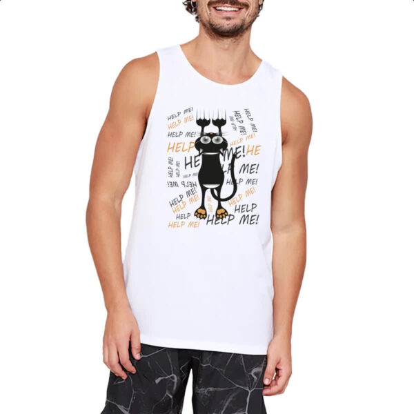 Camiseta Regata Gato Cat Help Socorro - Imagem 2