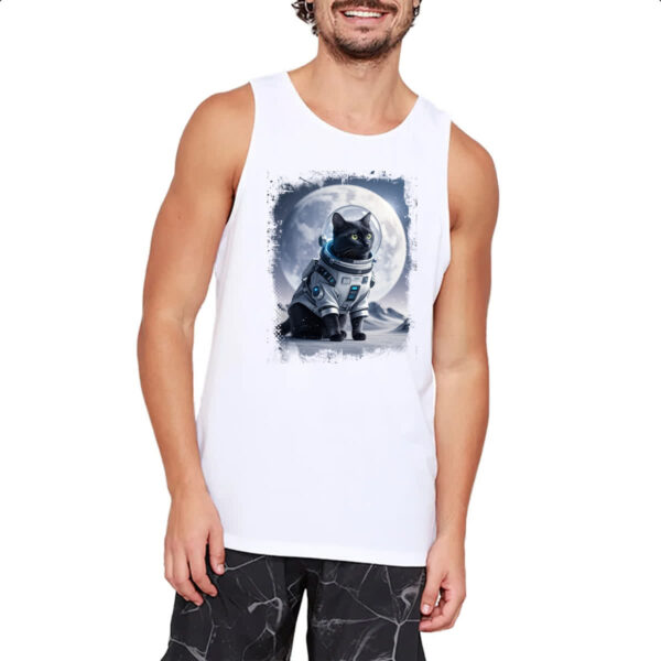 Camiseta Regata Gato preto astronauta - Imagem 2