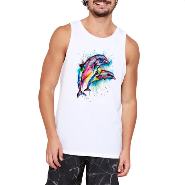 Camiseta Regata Golfinhos Aquarela - Imagem 2