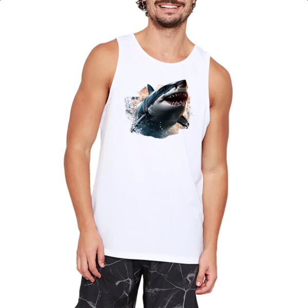 Camiseta Regata Grande Tubarao Branco - Imagem 2
