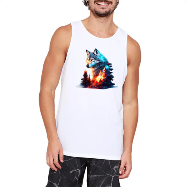 Camiseta Regata Lobo brilhante terreno rochoso - Imagem 2