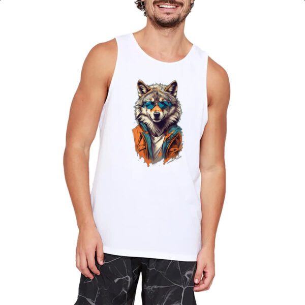 Camiseta Regata Lobo de jaqueta jeans - Imagem 2