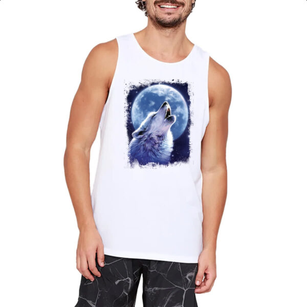 Camiseta Regata Lobo uivando ao luar - Imagem 2