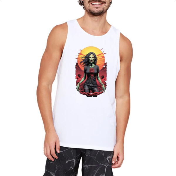 Camiseta Regata Mulher Zumbi Sunset Art - Imagem 2