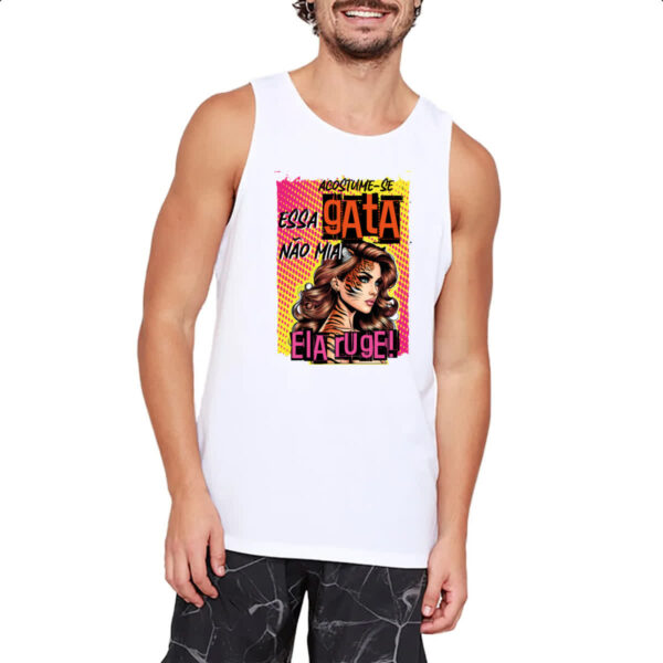 Camiseta Regata Mulher essa gata ruge - Imagem 2