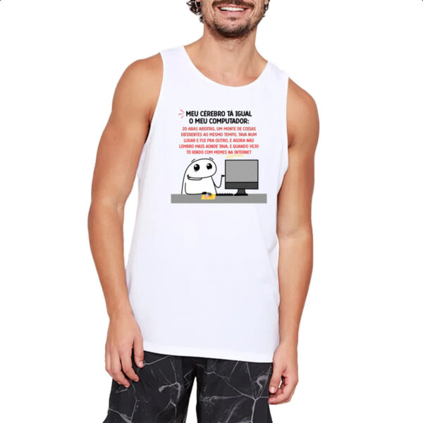 Camiseta Regata Meu cerebro igual ao computador - Imagem 2