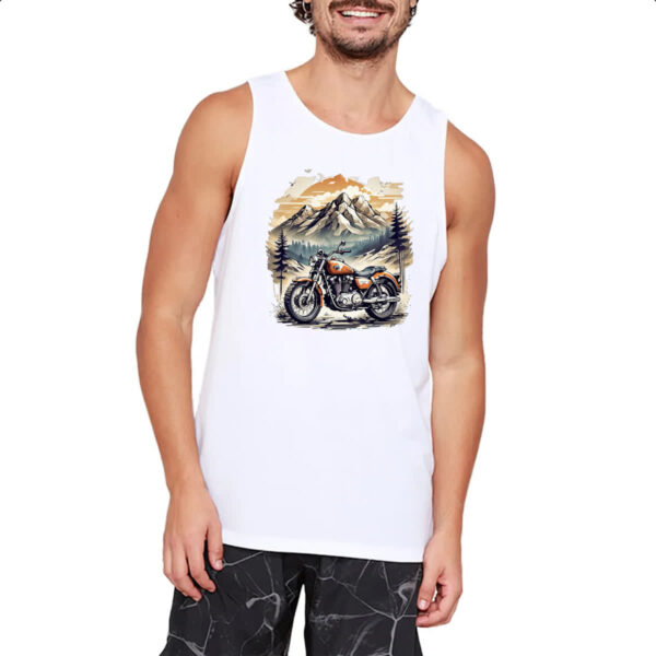 Camiseta Regata Motocicleta vintage montanhas - Imagem 2