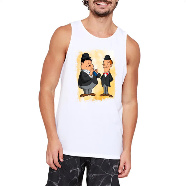 Camiseta Regata Nostalgia O Gordo e o Magro Cartoon - Imagem 2