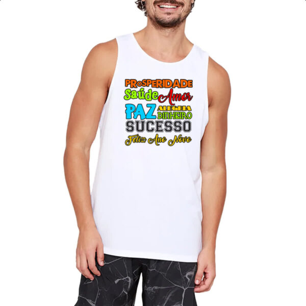 Camiseta Regata Ano novo palavras - Imagem 2
