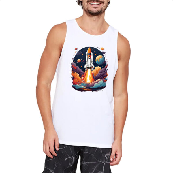 Camiseta Regata Nave Espacial em lancamento - Imagem 2