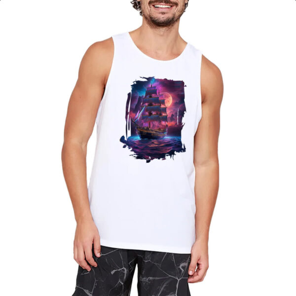 Camiseta Regata Navio pirata noite purpura - Imagem 2