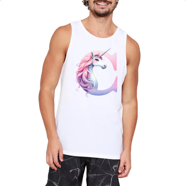 Camiseta Regata Unicornio Alfabeto Letra C - Imagem 2