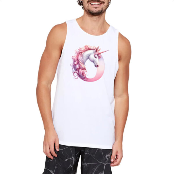 Camiseta Regata Unicornio Alfabeto Letra O - Imagem 2