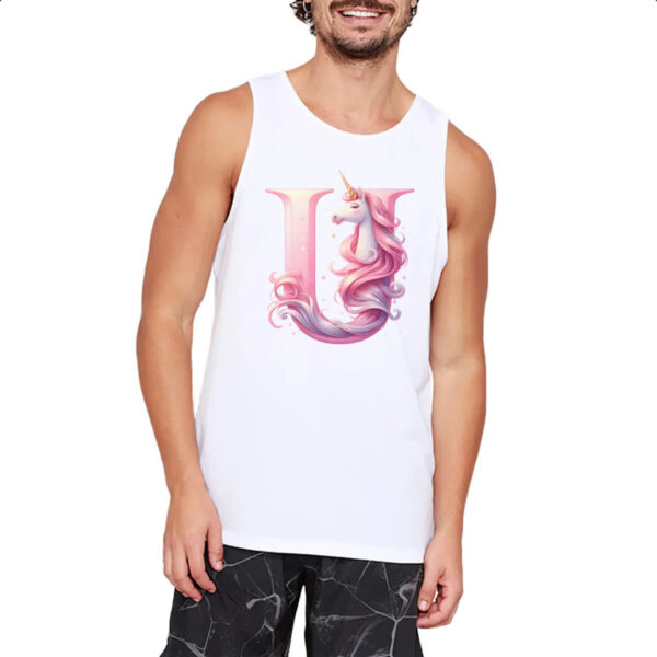 Camiseta Regata Unicornio Alfabeto Letra U - Imagem 2