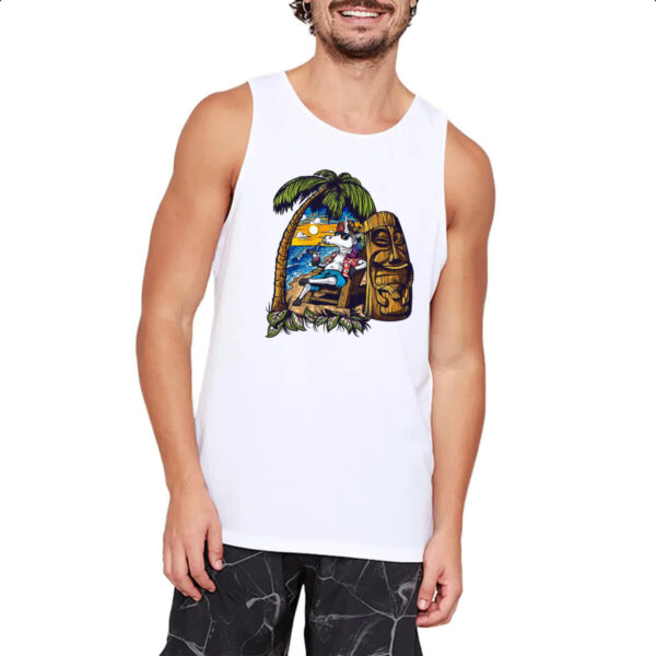 Camiseta Regata Unicornio relaxando de ferias - Imagem 2