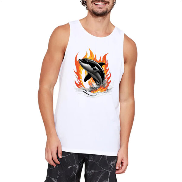 Camiseta Regata Orca ataque elementos de fogo - Imagem 2