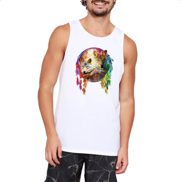 Camiseta Regata Apanhador de sonhos casal de lobo - Imagem 2