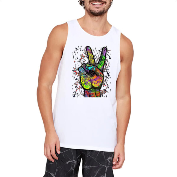 Camiseta Regata Paz e amor grafite - Imagem 2
