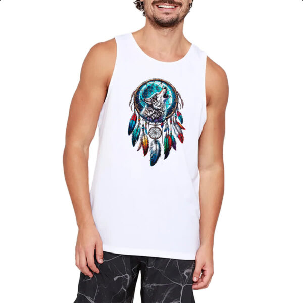 Camiseta Regata Apanhador de sonhos lobo uivando - Imagem 2