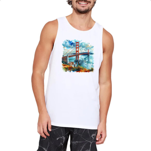 Camiseta Regata Ponte Golden Gate watercolor - Imagem 2