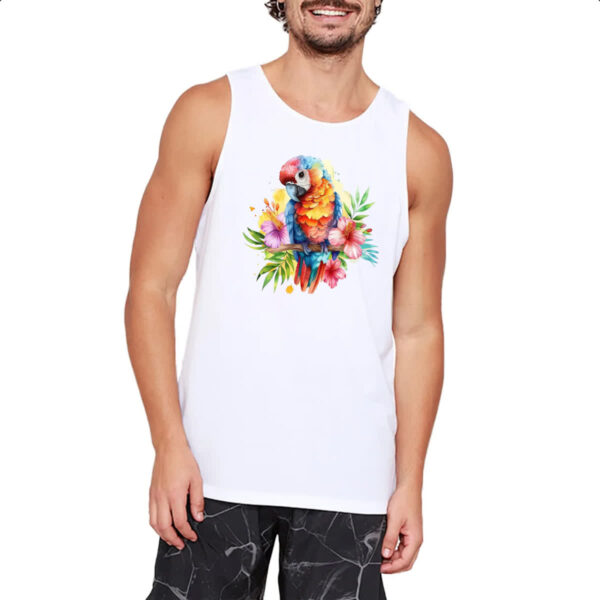 Camiseta Regata Arara na flor - Imagem 2