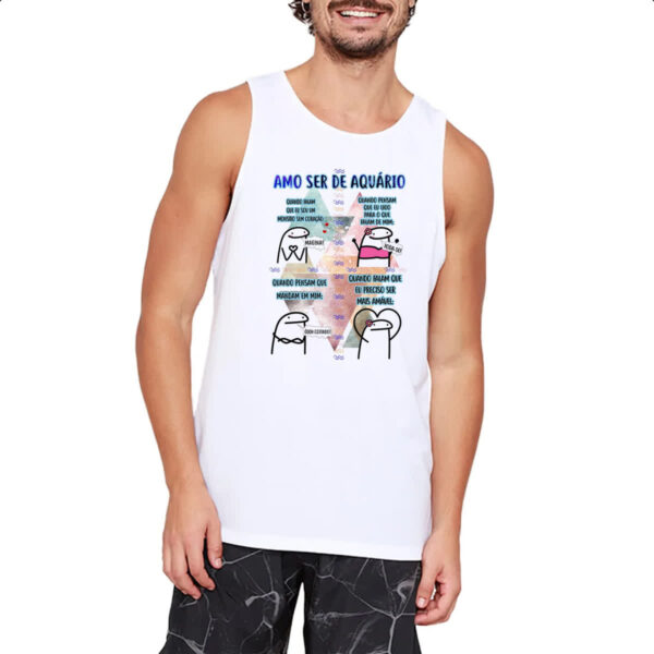 Camiseta Regata Signo Amo ser de Aquario - Imagem 2
