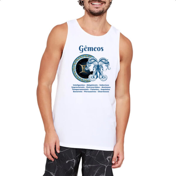Camiseta Regata Signo de Gemeos adjetivos - Imagem 2