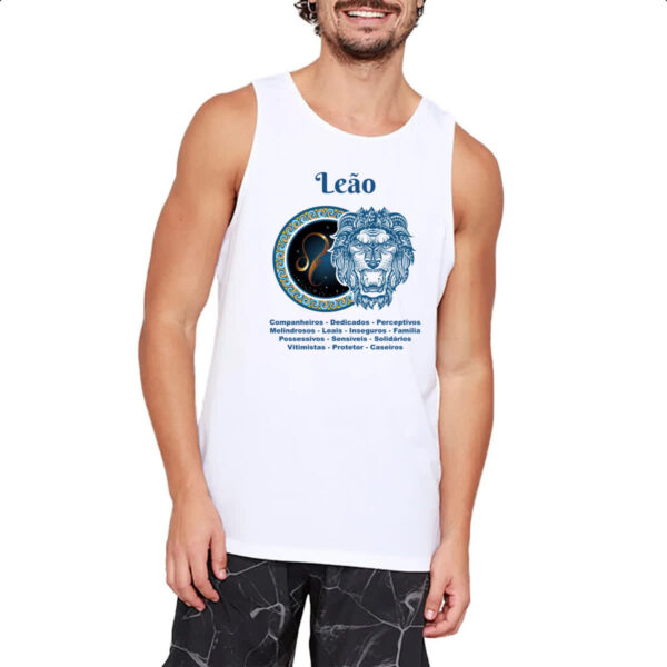 Camiseta Regata Signo de Leao adjetivos - Imagem 2